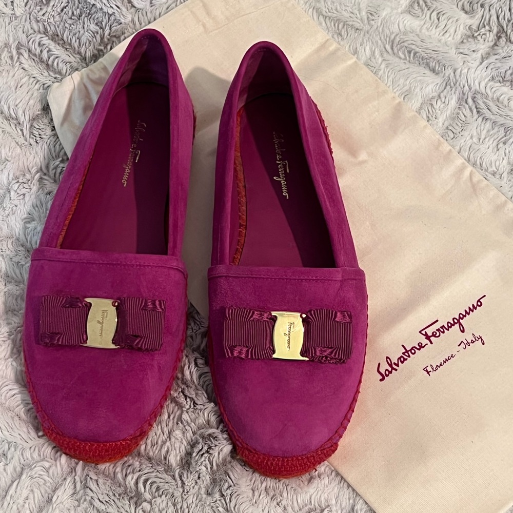 Salvatore Ferragamo suede espadrilles size 9.5